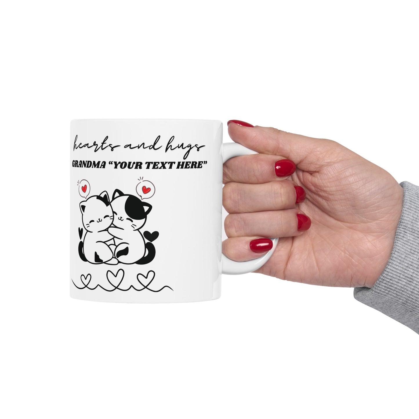 Mug - Warm Hearts and Hug Ceramic Coffee Cup (11oz, 15oz)