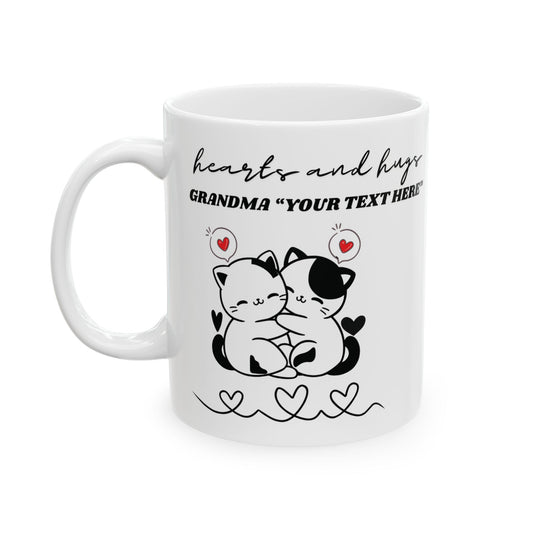 Mug - Warm Hearts and Hug Ceramic Coffee Cup (11oz, 15oz)